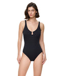 Chained Reaction Textured U Wire One Piece-Black