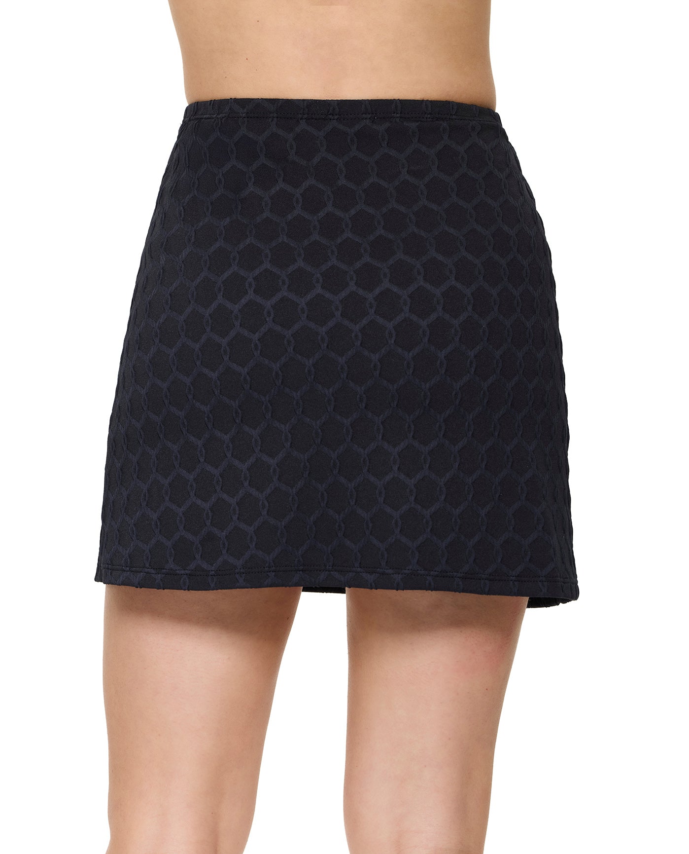 Chained Reaction Textured Pull-On Skirt Cover-Up-Black