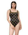 Deco Riviera Square Neck One Piece-Black-Gold