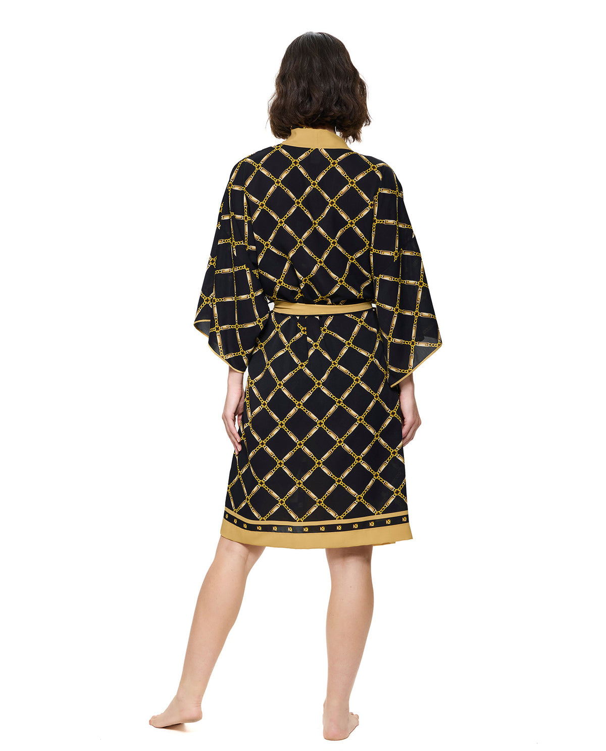 Gottex Deco Riviera Robe Cover-Up-Black-Gold 