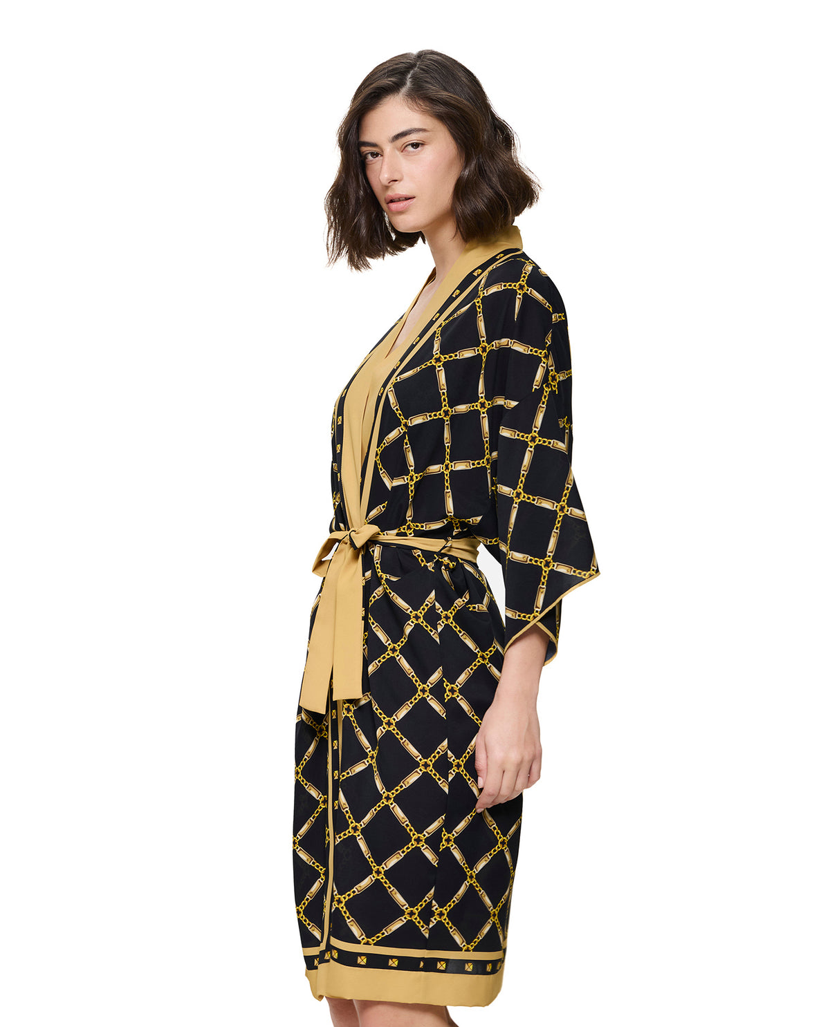 Gottex Deco Riviera Robe Cover-Up-Black-Gold 