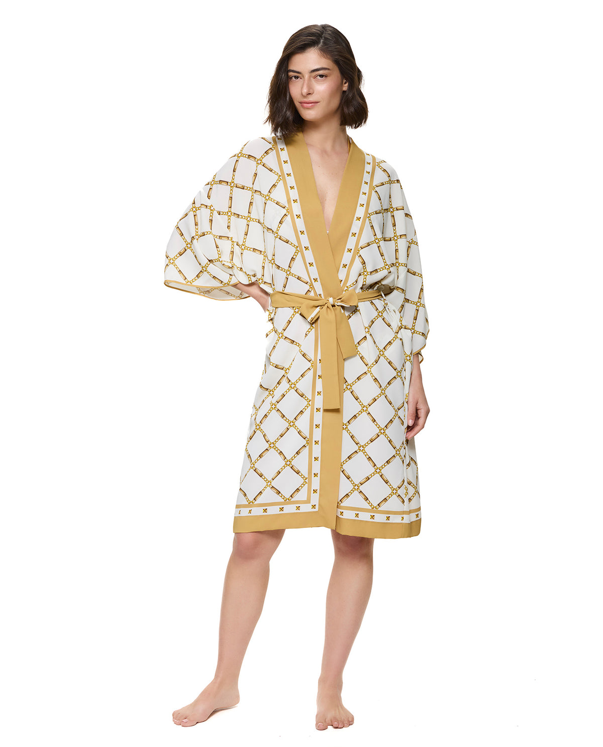 Gottex Deco Riviera Robe Cover-Up-Cream-Gold 