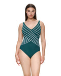Embrace V-Neck Surplice One Piece-Emerald