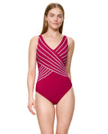 Embrace V-Neck Surplice One Piece-Cherry