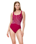 Embrace Square Neck One Piece-Cherry