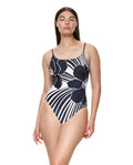 Midnight Bloom Scoop Neck One Piece-Black-Cream