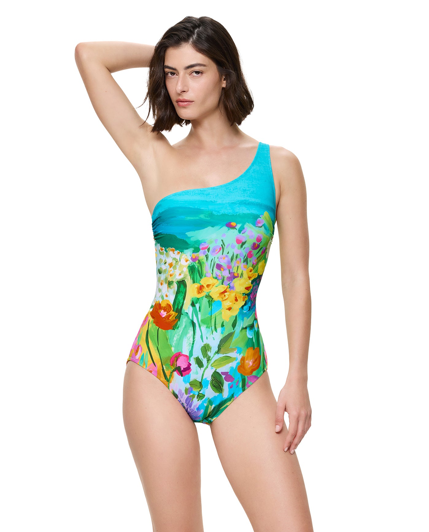 GottexMonet's Garden One Shoulder One Piece-MultiOne Pieces