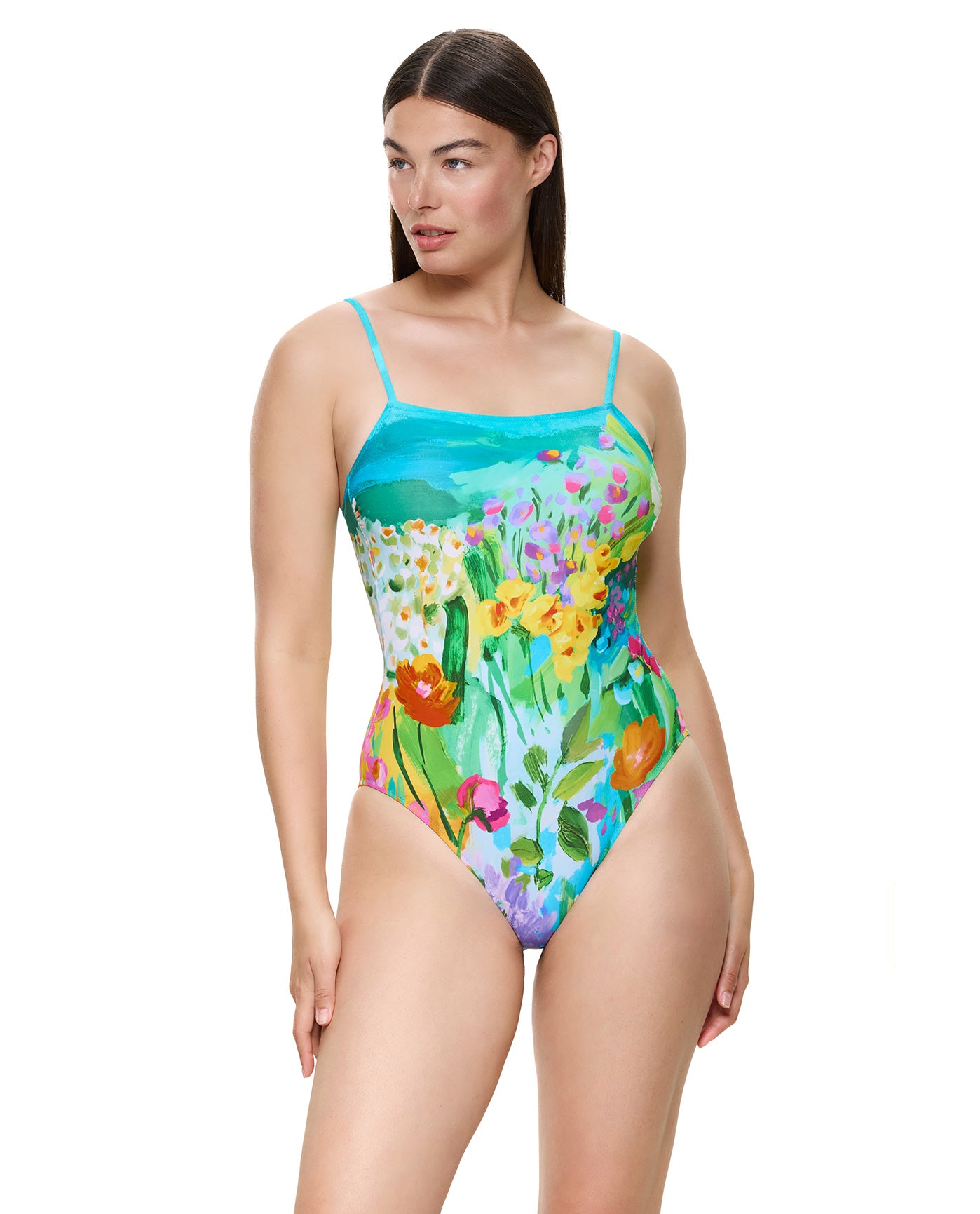 Monet's Garden Scoop Neck One Piece-Multi