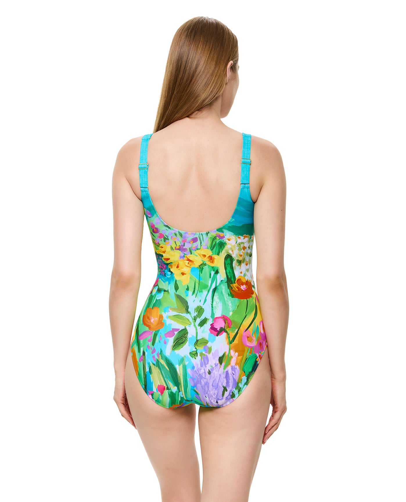 GottexMonet's Garden Square Neck One Piece -MultiOne Pieces