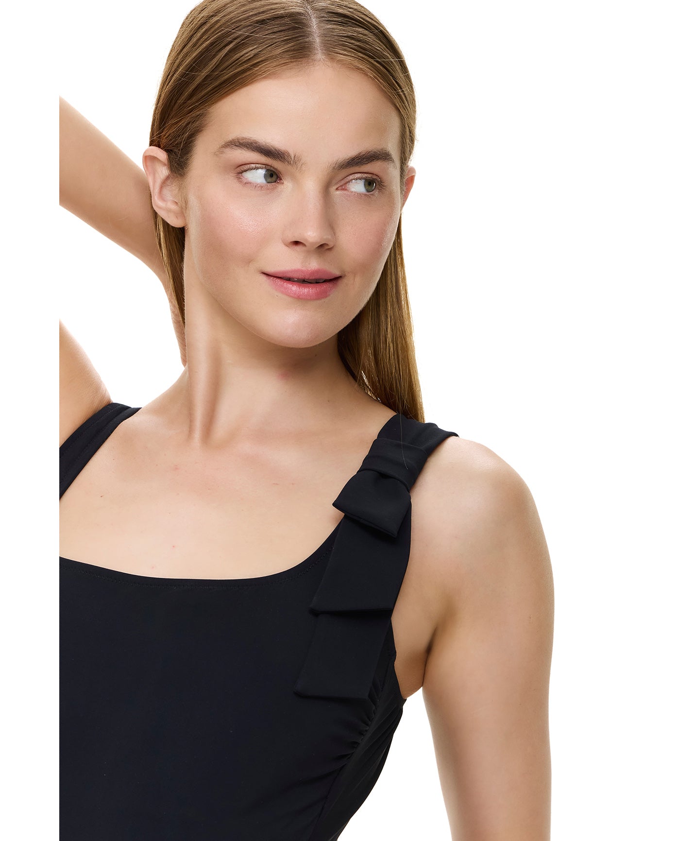 Modern Muse Square Neck One Piece-Black