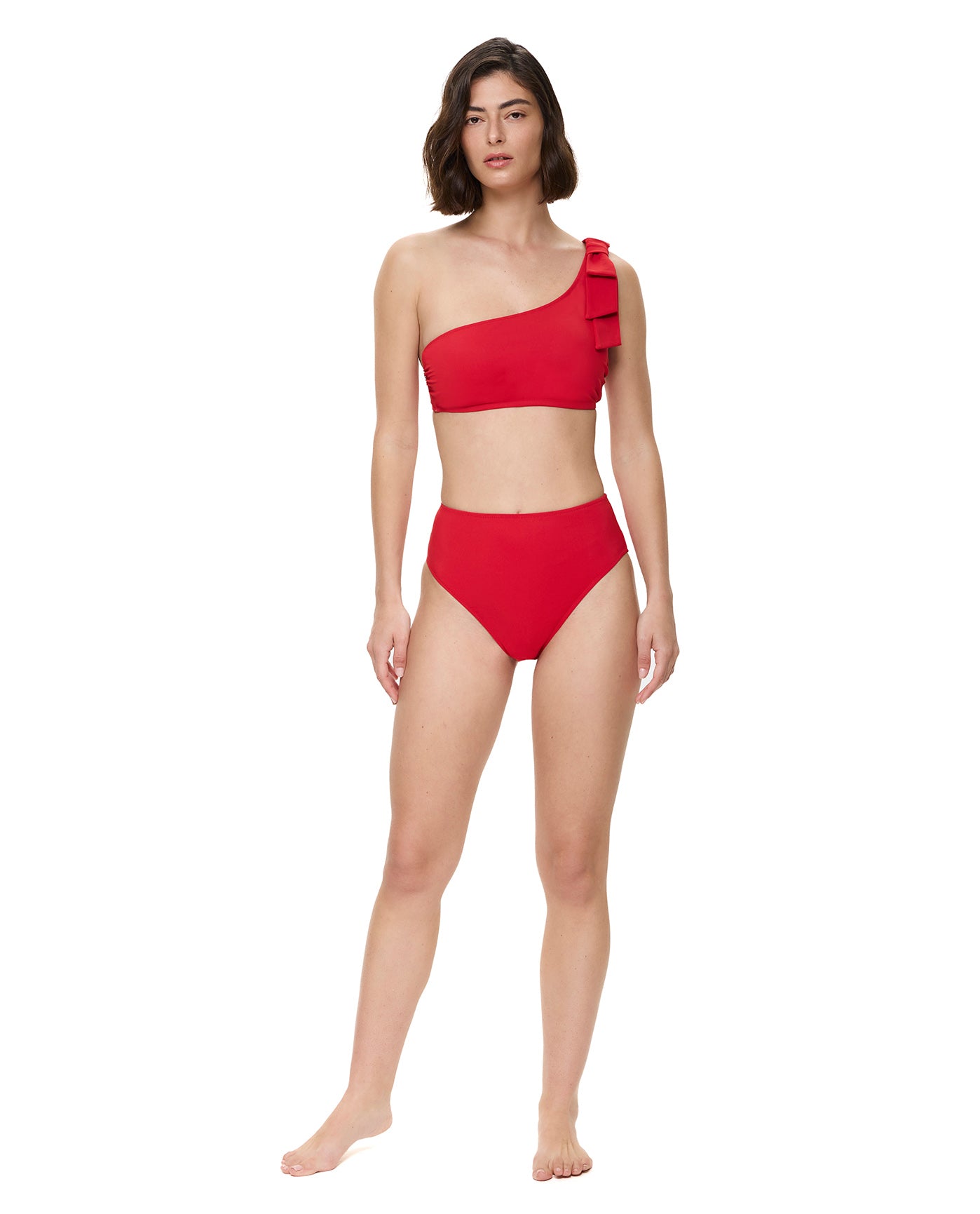 Modern Muse High Waist Bikini Bottom-Red