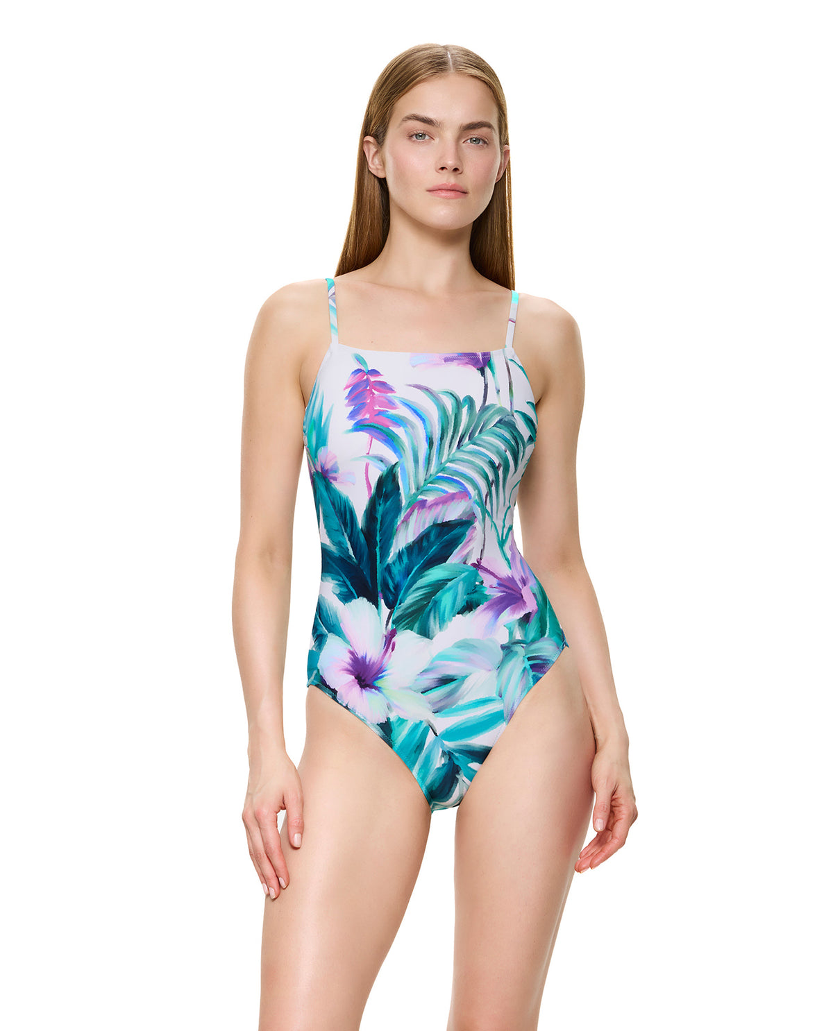 Paradise Beauty Scoop Neck One Piece-Multicolor