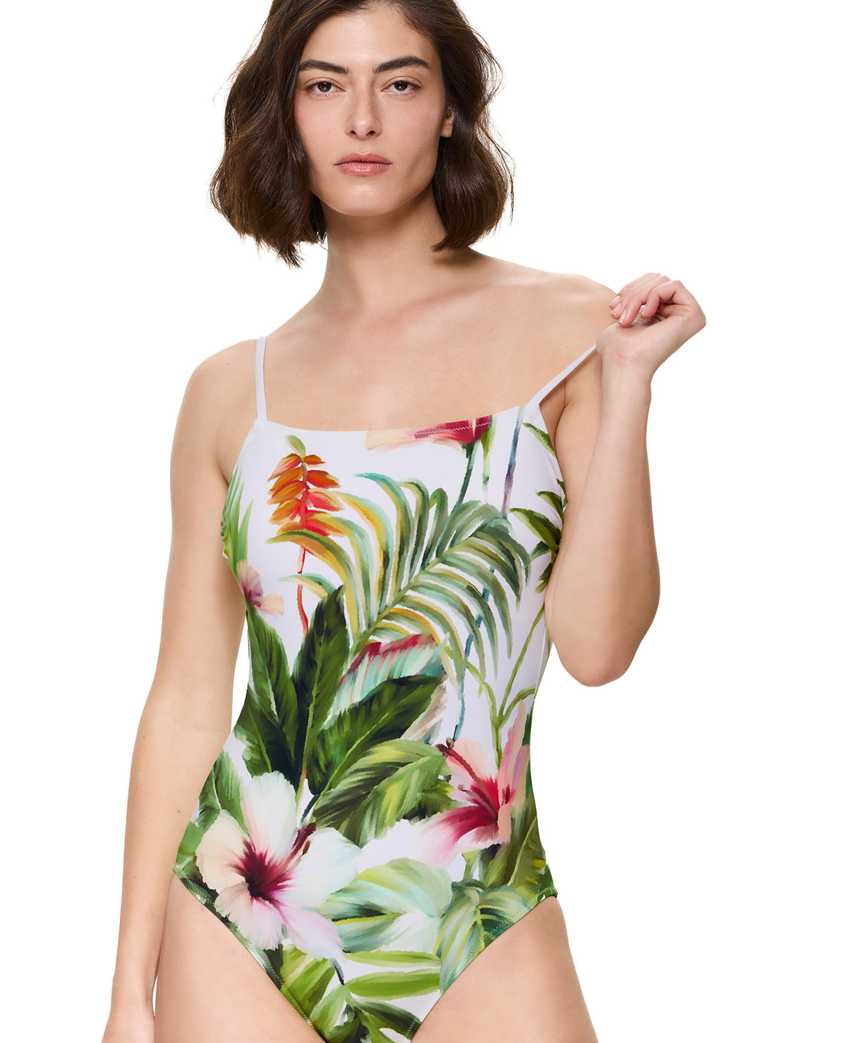 Gottex Paradise Beauty Scoop Neck One Piece-Green-Multicolor 
