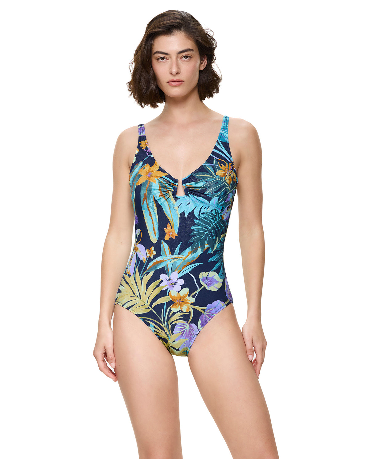 Paradise Beauty U Wire One Piece-Blue-Multicolor