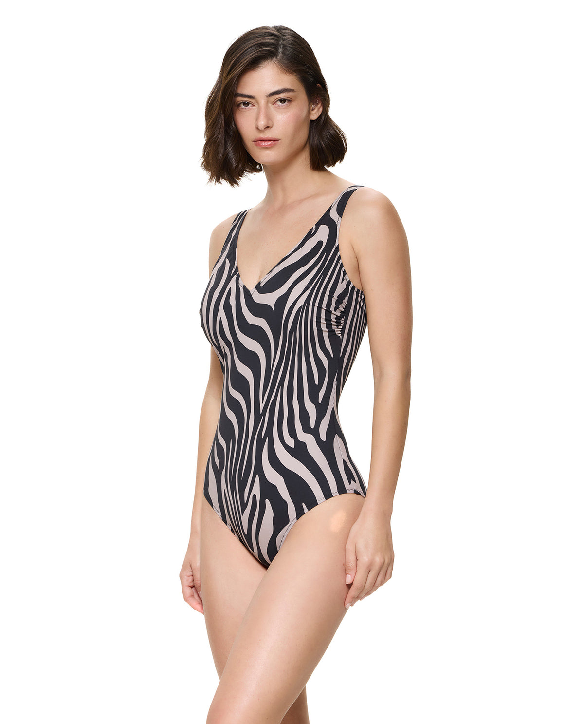 Gottex Tanzania V-Neck One Piece-Brown-Multicolor 