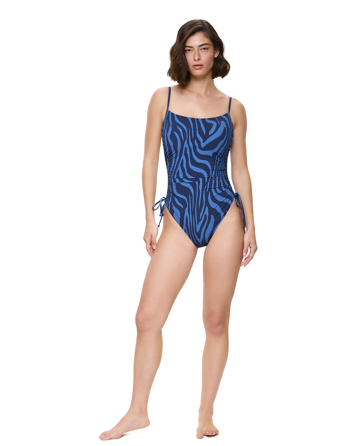 Gottex Tanzania C-Cup Square Neck One Piece-Blue-Multicolor 