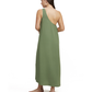 Back View Of Luma One Shoulder Sarong Style Maxi Dress Cover Up | luma-olive