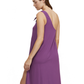 Side View Of Luma One Shoulder Sarong Style Maxi Dress Cover Up | purple