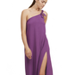 Front View Of Luma One Shoulder Sarong Style Maxi Dress Cover Up | purple