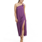 Front View Of Luma One Shoulder Sarong Style Maxi Dress Cover Up | purple