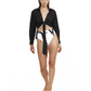 Luma High Low Collared Front Tie Blouse Cover Up