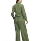 Back View Of Luma Elastic Waist Long Pant Cover Up | Olive