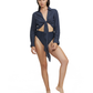 Luma High Low Collared Front Tie Blouse Cover Up