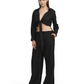 Front View Of Luma Elastic Waist Long Pant Cover Up | Black