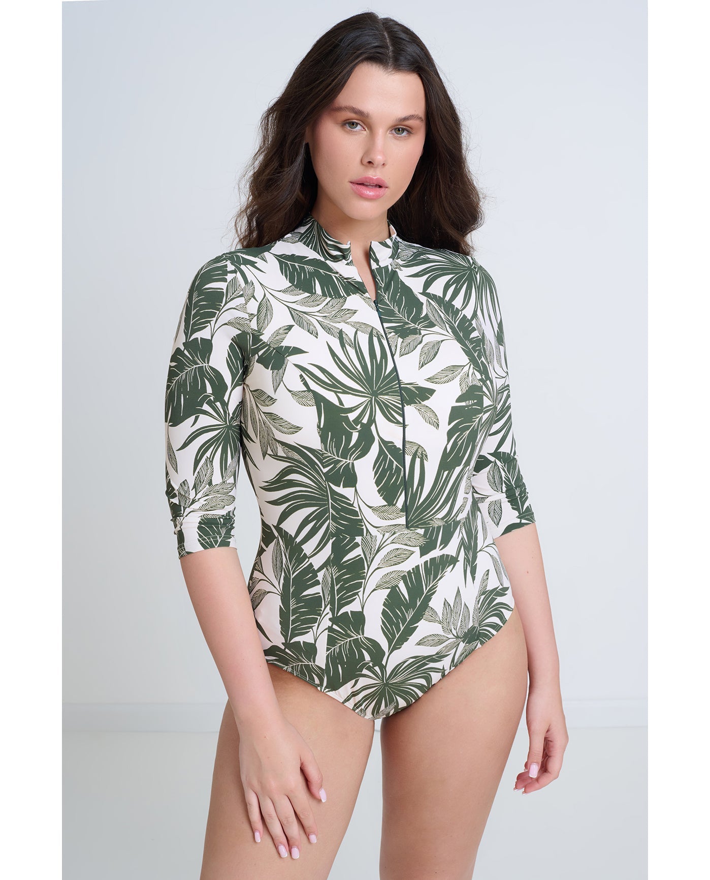 Modest 3/4 Sleeve One Piece Rashguard