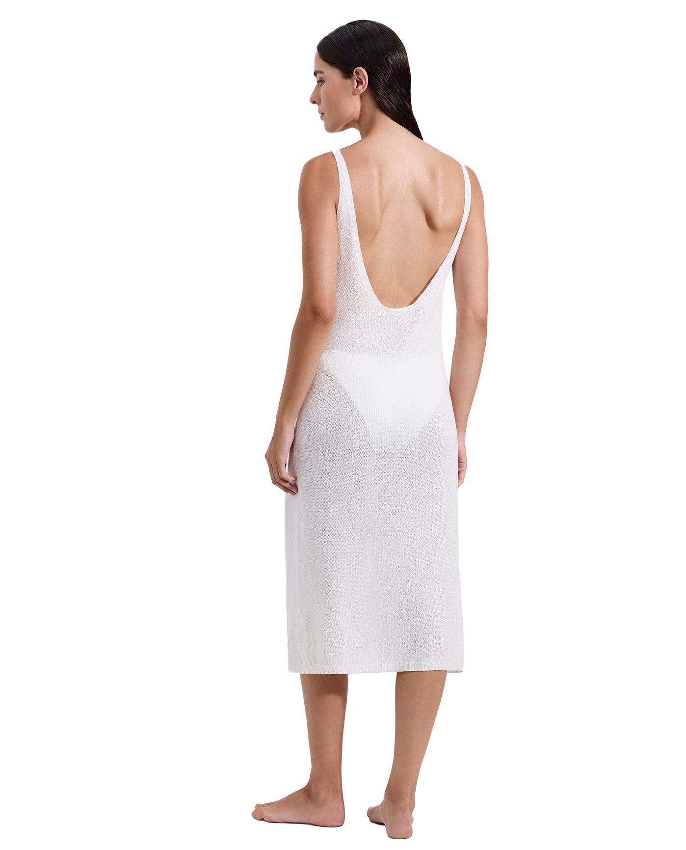 Isla Knit Dress Cover-Up  -white