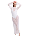 Monaco Net Crochet Maxi Beach Dress Cover-Up-Off-white