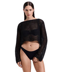 Haut court en crochet Monaco Net - Noir