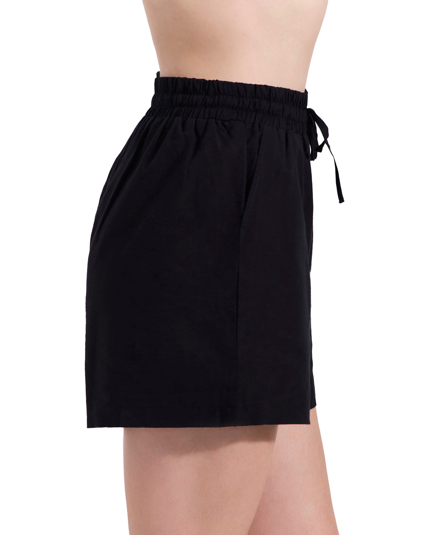 Amalfi Lace Drawstring Short Cover-Up-Black