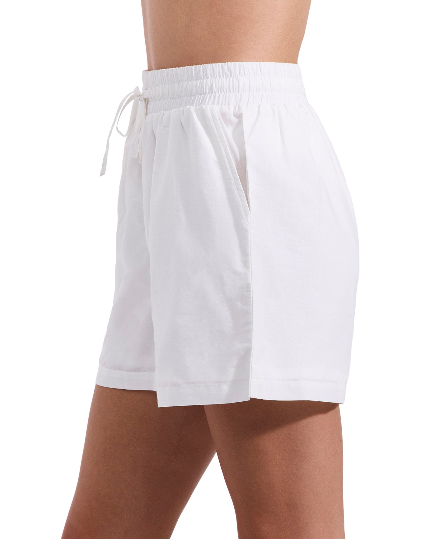 Amalfi Lace Drawstring Short Cover-Up-White