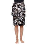 Modest Faux Wrap Skirt with Tie-Safari
