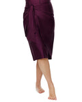 Modest Faux Wrap Skirt with Tie-Burgundy