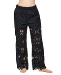 Guipure Lace Beach Pant Cover-Up-Black