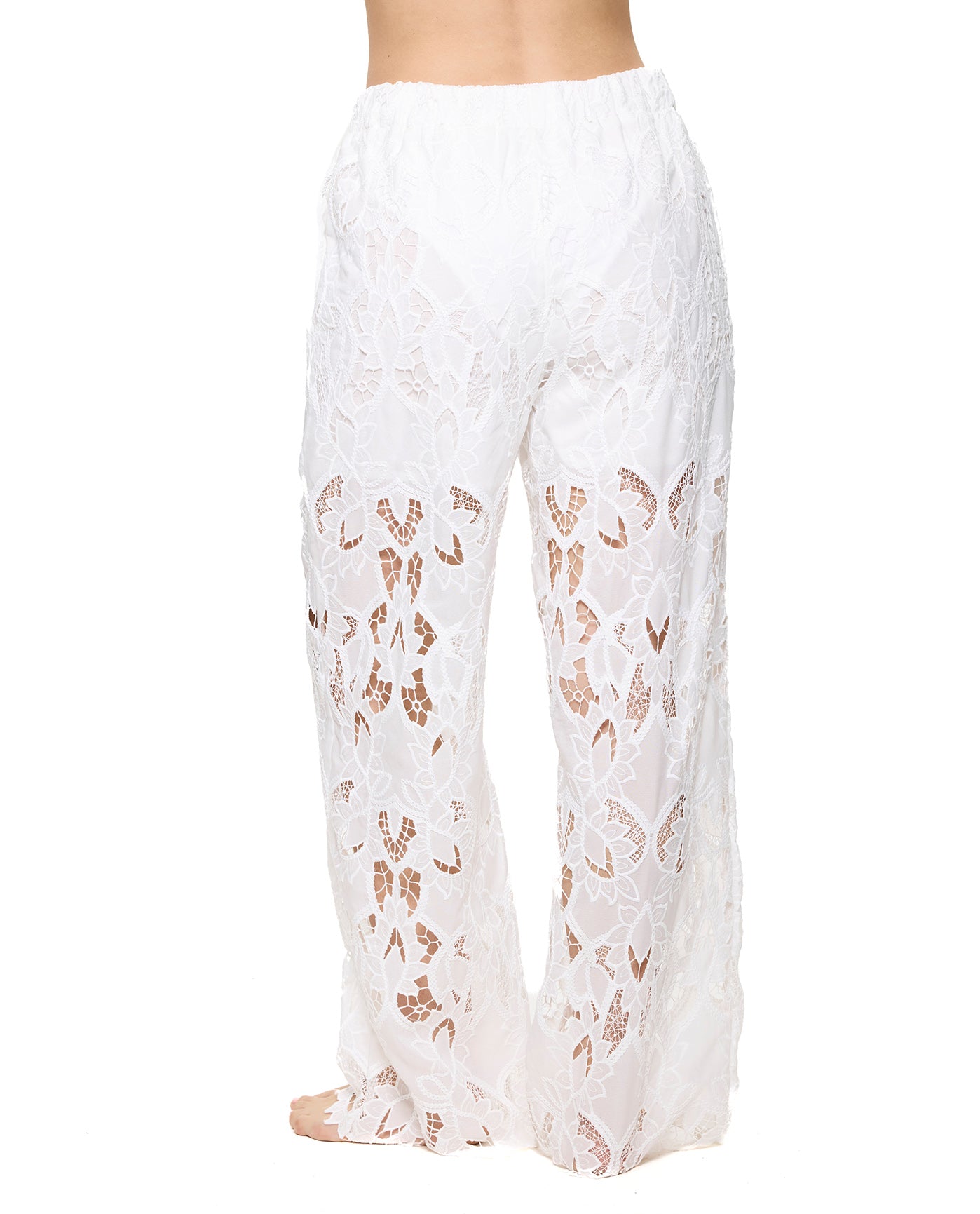 Guipure Lace Beach Pant Cover-Up-White