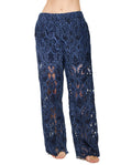 Guipure Lace Beach Pant Cover-Up-Navy