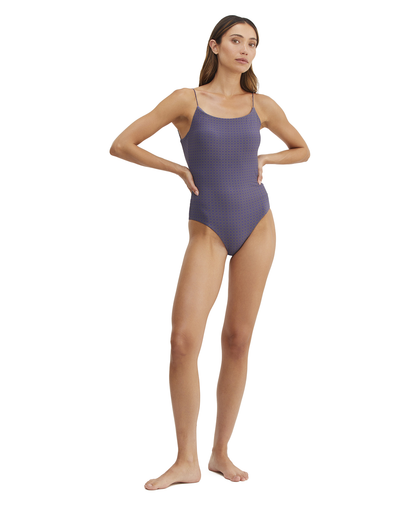 Au Naturel Serenity Cloe Square Neck Open U Back One Piece | Au Naturel Navy-Olive