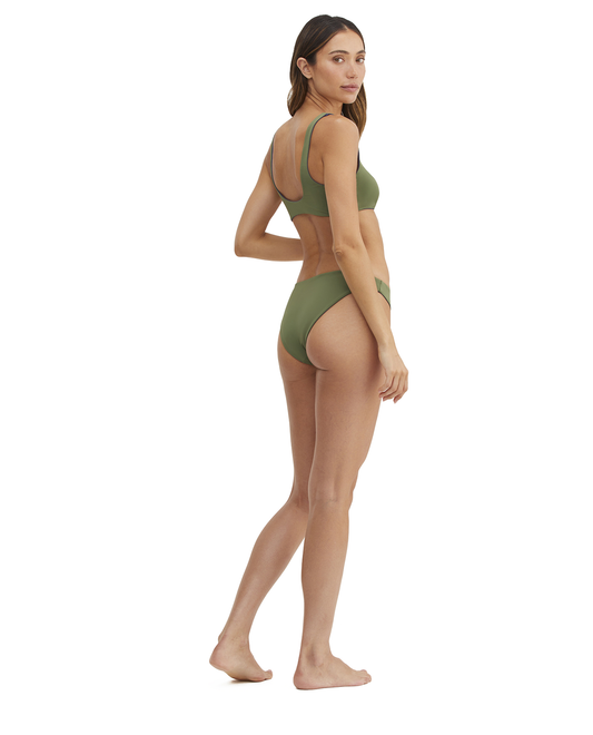 Au Naturel Endless Summer Kaia Reversible V Neck Bra Bikini Top | Au Naturel Ink-Olive