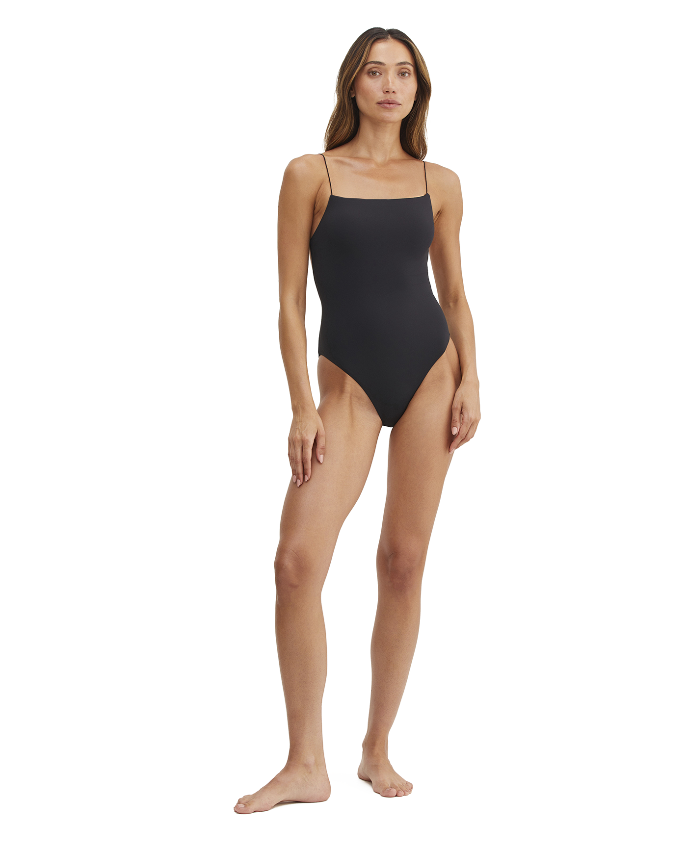 Au Naturel Golden Hour Libi Round Neck Strappy Open Back One Piece | Au Naturel Black