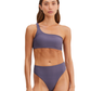 Front View Of Au Naturel Serenity Mona One Shoulder Bikini Top | Au Naturel Navy-Olive