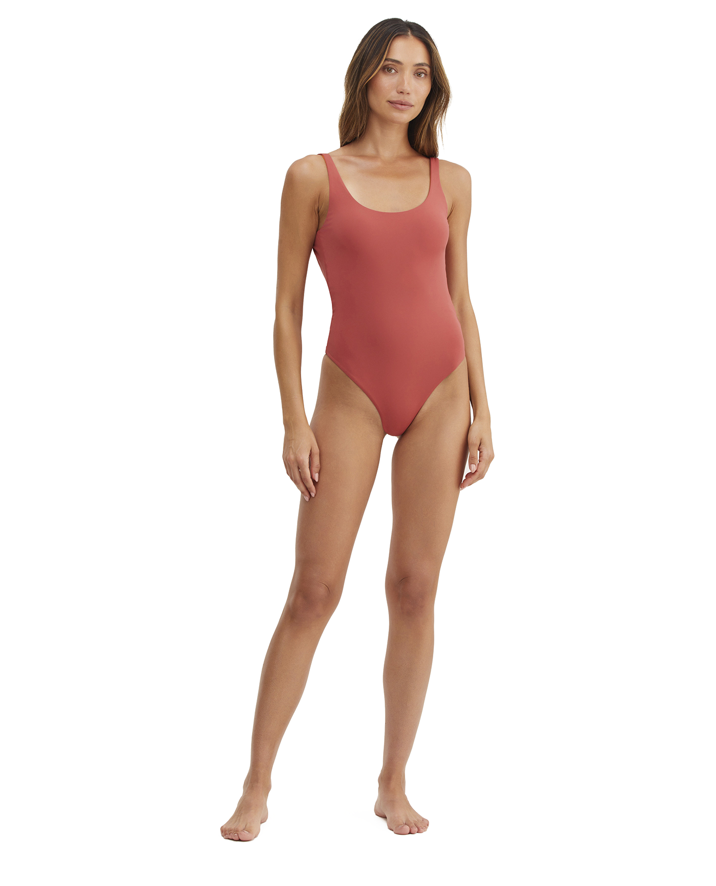 Au Naturel Endless Summer Romi Reversible High Leg Scoop Front One Piece | Au Naturel Clay-Spice