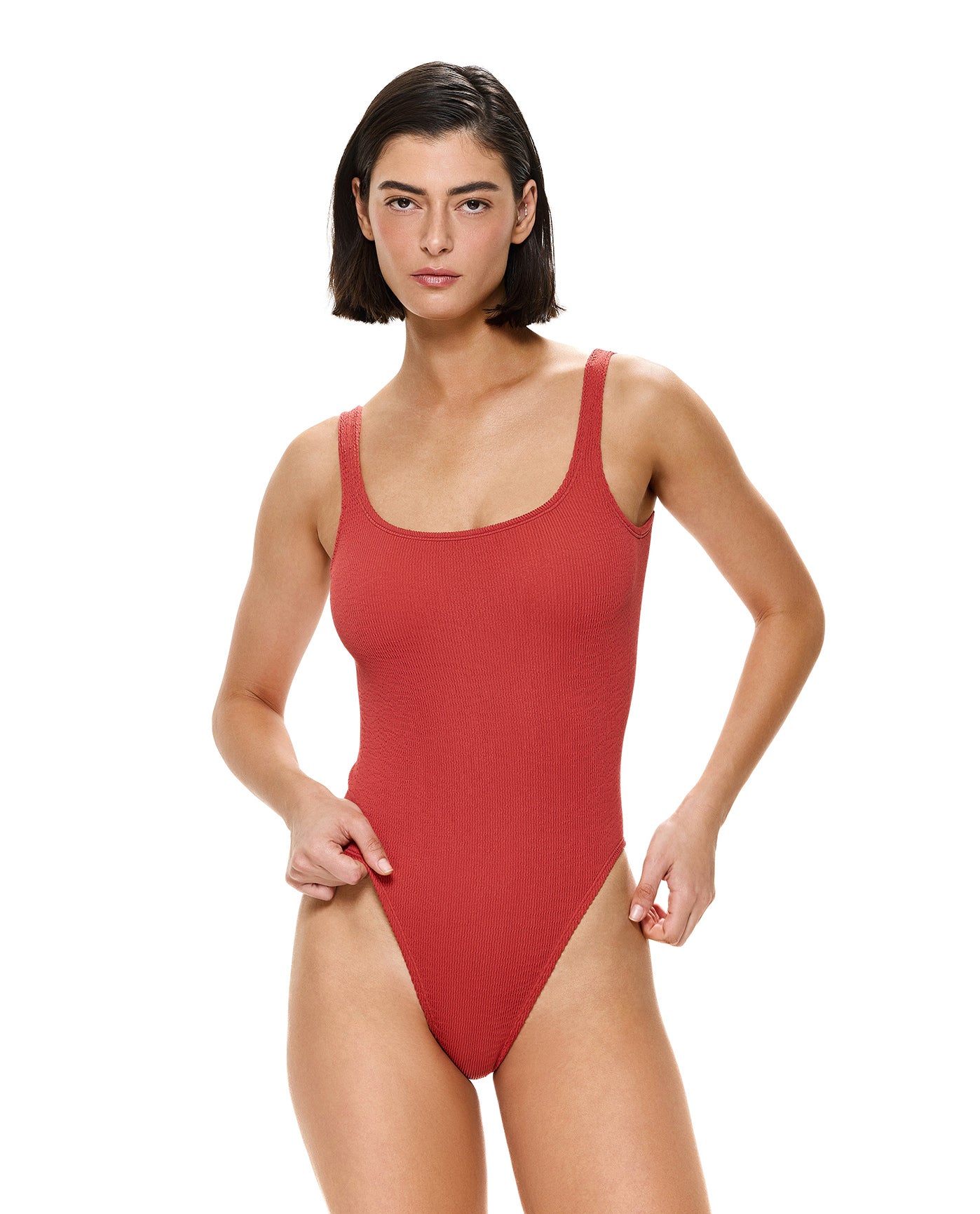 Tubular Square Neck One Piece-Paprika