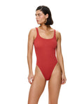 Tubular Square Neck One Piece-Paprika