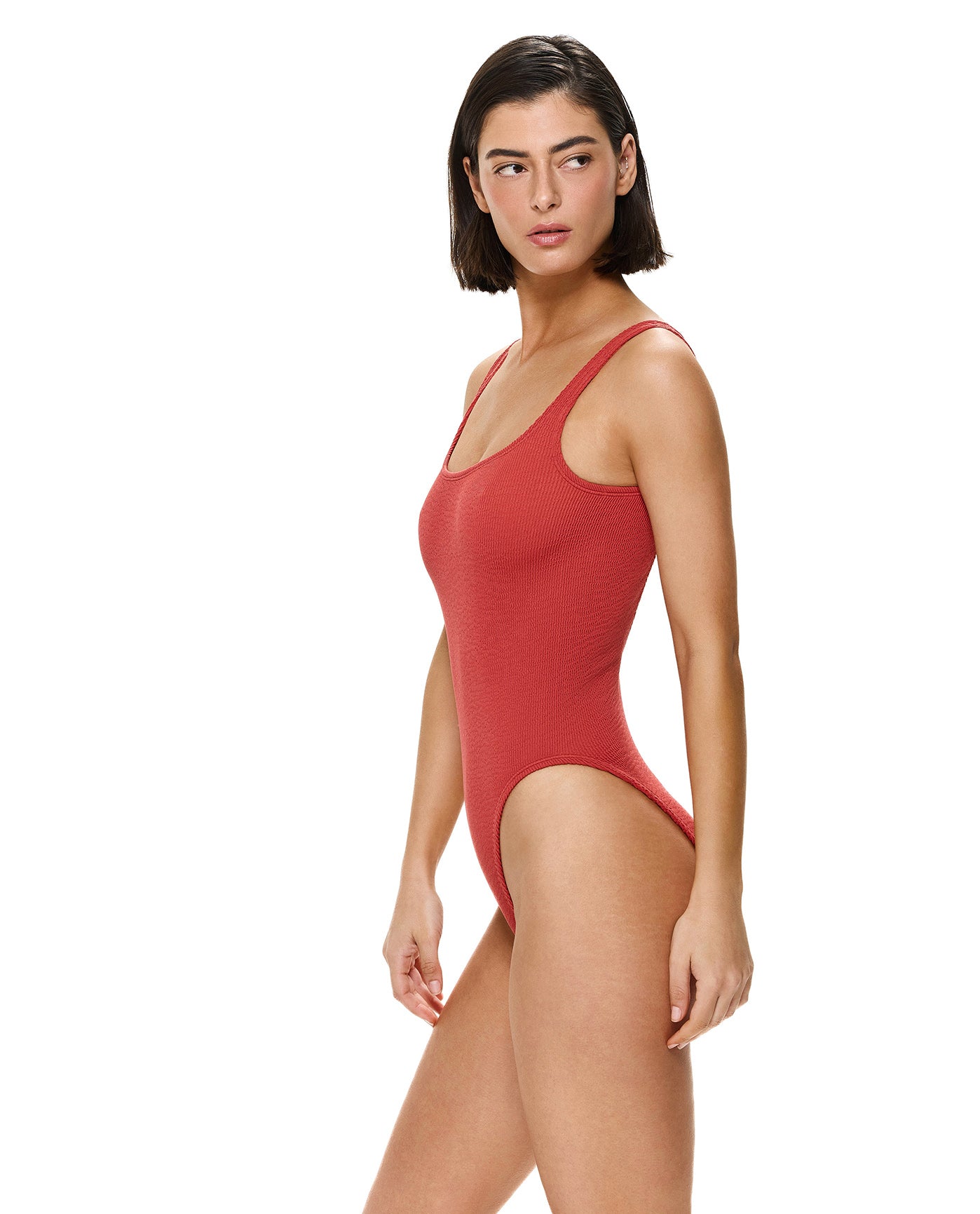 Tubular Square Neck One Piece-Paprika