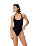 Tubular Halter One Piece -Black