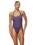 Tubular Halter One Piece -Aubergine