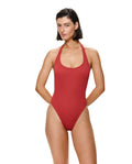 Tubular Halter One Piece-Paprika
